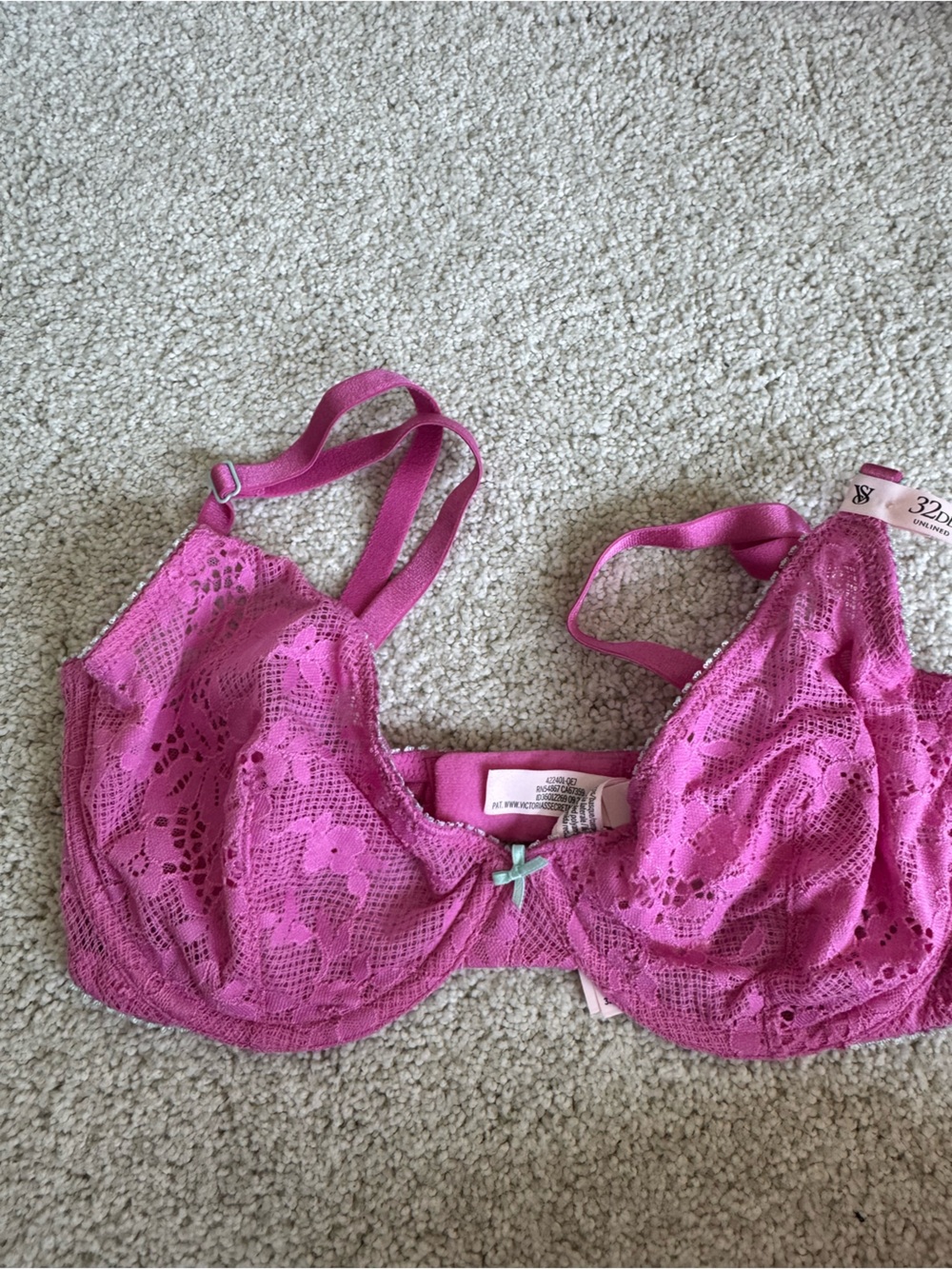 Victoria's Secret Hot Pink Lace Convertible Bra